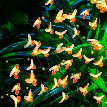 Venkovní osvětlení Solární LED světla ve tvaru včel, zapichovací, zahradní, velká sada 4x8 ks, 70 cm