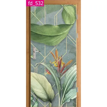 Fototapeta DEKORATIVNÍ NÁLEPKA NA DVEŘE - LISTY ROSTLIN