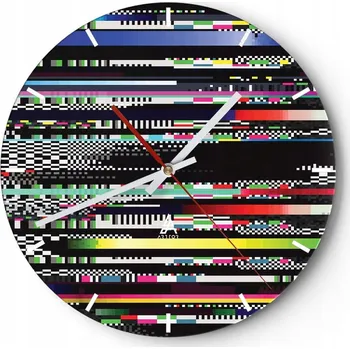 Hodiny Velké nástěnné hodiny 40x40 Abstrakce Skleněné hodiny Kulatý Tiché