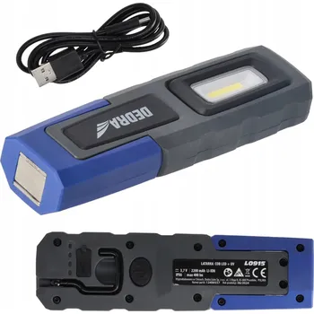 Svítilna Akumulátorová svítilna Dedra L0915 LED, UV, 400 lm, s háčkem a magnet