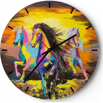 Hodiny Nástěnné hodiny do kuchyně 30x30 Zvířata Skleněné hodiny do obýváku Tiché