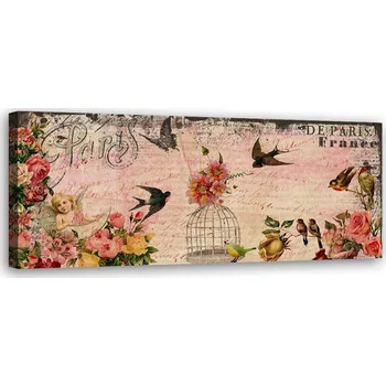 Obraz OBRAZ NA PLÁTNĚ Pohlednice z Paříže, plátno, 120x40 cm