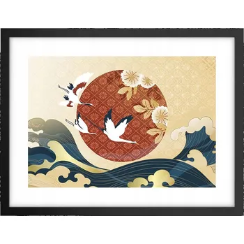 Obraz Obraz plakát v černém rámu do obýváku 40x30 volavka foto plakáty na zeď