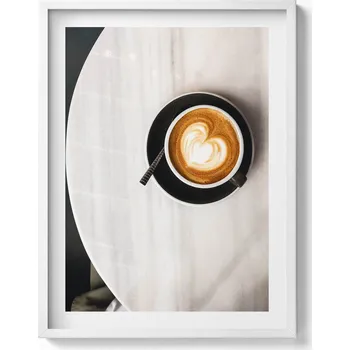 Obraz Dekorativní nástěnný obraz do pokoje Šálek kávy se srdíčkem 60 x 80 cm