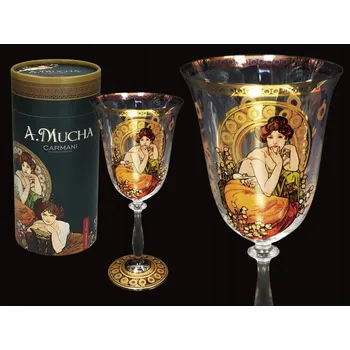 Sklenice Skleničky na červené víno Carmani - Alfons Mucha bezbarvé, vícebarevné 300ml 1 ks