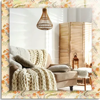 Zrcadlo Zrcadlo s potiskem do koupelny do předsíně Japonská zahrada 60x60 cm