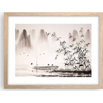 Obraz Obraz plakát v rámu světlý dub do obýváku 40x30 krajina foto na zeď