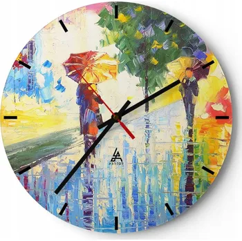 Hodiny Nástěnné hodiny do kuchyně 30x30 Ulička Skleněné hodiny do obýváku Loft Tiché