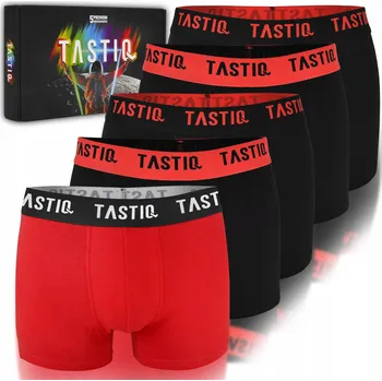 Pánské spodní prádlo TASTIQ PREMIUM Pánské boxerky Bavlna Červené 5 kusů Vel. M