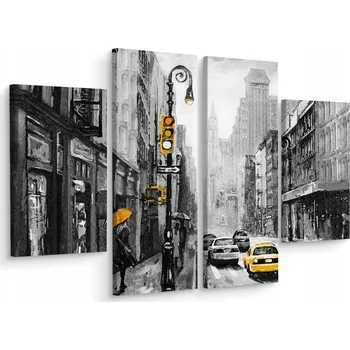 Obraz Čtyřdílný obraz Městské panorama Dekor 3D 80x60