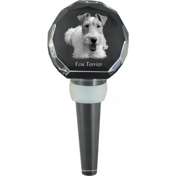 Foxteriér drsnosrstý - korková zátka na láhev s fotografií, zátka na víno