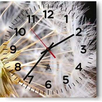 Hodiny Kuchyňské nástěnné hodiny 30x30 Květina Skleněné hodiny do obýváku Moderní Tiché