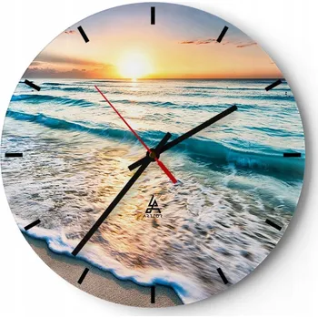 Hodiny Nástěnné hodiny do kuchyně 30x30 Krajina Skleněné hodiny do obýváku Tiché