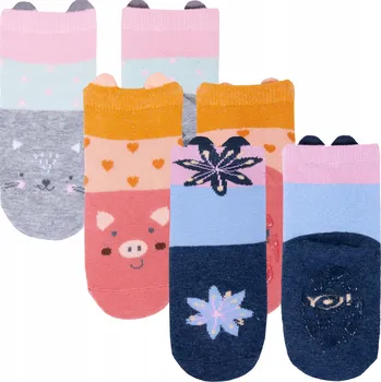 Dámské ponožky 2-balení ponožky bavlna šedé ponožky s ABS 20-22 OUTLET