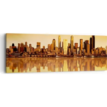 Obraz Obraz na plátně do obýváku ložnice 90x30 město foto obrazy na zeď