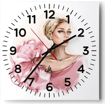 Hodiny Nástěnné hodiny do obýváku 40x40 Žena Bezhluké hodiny na skle Tiché