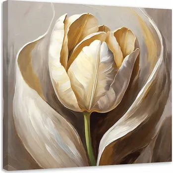 Obraz OBRAZ Tulipán KVĚTY JAK RUČNĚ MALOVANÝ NA PLÁTNĚ 50x50