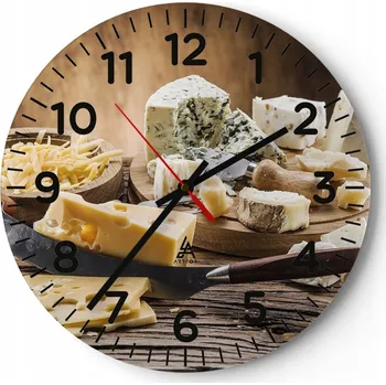 Hodiny Nástěnné hodiny do obýváku 40x40 Gastronomie Hodiny na skle Loft Tiché