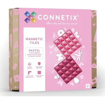 ostatní stavebnice Connetix Tiles - Základna Pastel Pink & Berry 2 ks
