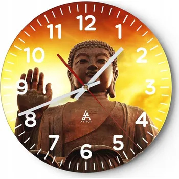 Hodiny Kuchyňské nástěnné hodiny 30x30 Buddha Moderní skleněné hodiny do obýváku Tiché