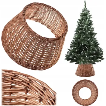 Stojánek na vánoční stromek KADAX OBAL NA STOJAN POD VÁNOČNÍ STROMEK PLETENÝ Z PŘÍRODNÍHO PROUTÍ 55 cm PŘÍRODNÍ KRYT STOJANU