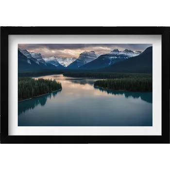 Obraz Závěsný obraz na zeď dekorace do domu Krajina řeky, lesů a hor 30x20 cm