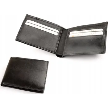 Peněženka Pánská kožená peněženka černá tenká na karty a bankovky z pravé kůže