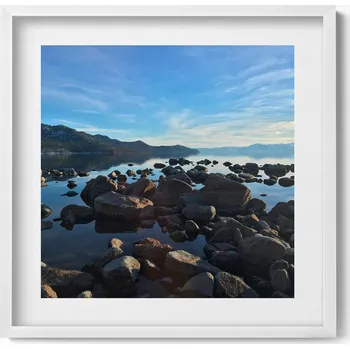 Obraz Nástěnný obraz v rámu s grafikou Kameny pod zataženou oblohou 50x50 cm