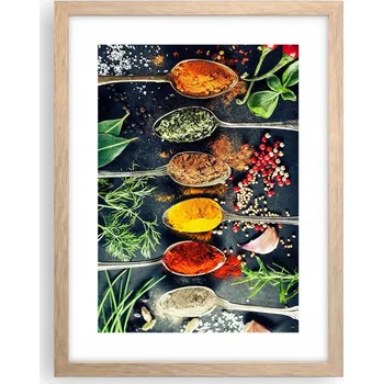 Obraz Obraz plakát v rámu světlý dub do obýváku 30x40 koření plakáty na zeď