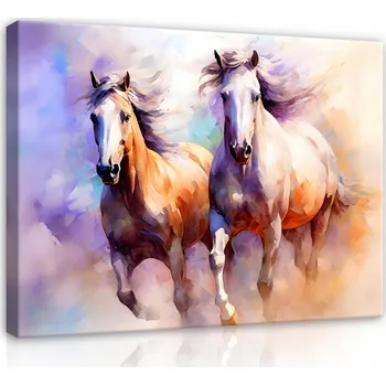 Obraz Obraz KONĚ ABSTRAKCE AKVAREL Na Plátně 60x40