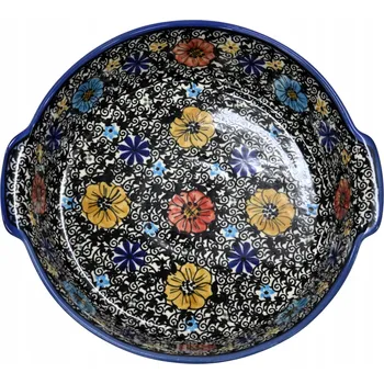 Keramická mísa kulatý s uchy, keramika Bolesławiec