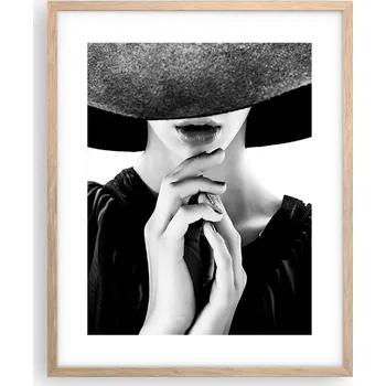 Obraz Obraz plakát na zeď v rámu světlý dub 40x50 žena plakáty do obýváku