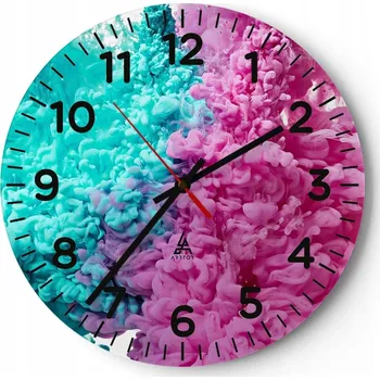 Hodiny Kuchyňské nástěnné hodiny 30x30 Abstrakce Moderní skleněné hodiny Tiché