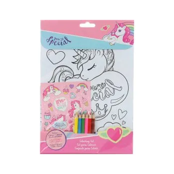 omalovánky Set omalovánky+samolepky jednorožec