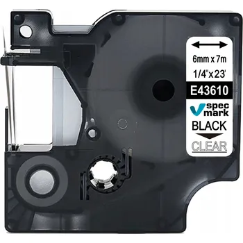 Pásek do tiskárny Páska Specmark pro DYMO D1 43610 6mm/7m průhledná/černá