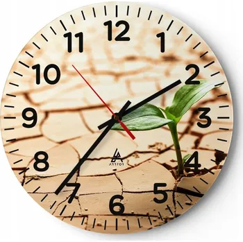 Hodiny Kuchyňské nástěnné hodiny 30x30 Natura Moderní skleněné hodiny do obýváku Tiché