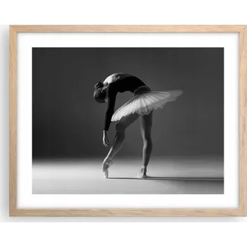Obraz Obraz plakát na zeď v rámu světlý dub 50x40 baletka foto do obýváku