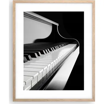 Obraz Obraz plakát na zeď v rámu světlý dub 40x50 piano plakáty do obýváku