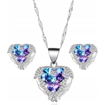 Souprava šperků SADA STŘÍBRNÝCH ŠPERKŮ 925 SRDCE ANDĚLA STŘÍBRO