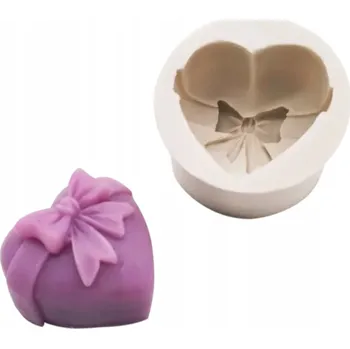 Svíčka Silikonová forma na SVÍČKY Z VOSKU, MÝDLA, ODLEVKŮ Z PRYSKYŘICE - SRDCE S MAŠLÍ