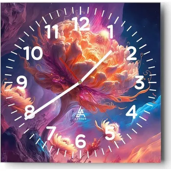 Hodiny Nástěnné hodiny do obýváku 40x40 Fantastické Tiché hodiny na skle Bez hlučnosti