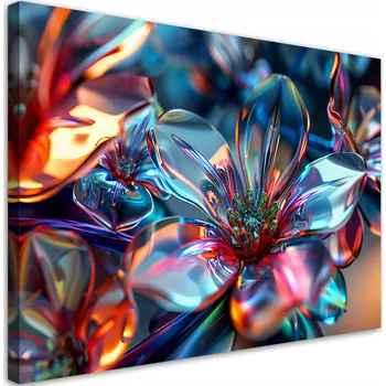 Obraz OBRAZ NA PLÁTNĚ CANVAS Skleněná kytice květin 3D 60x40