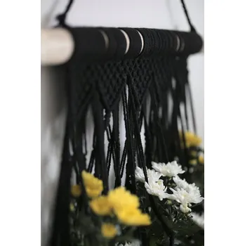 Květináč Držák Na Květináč květináč Makramé Rustikální pro 5 květináčů Černý