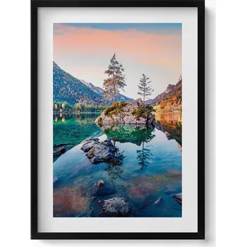 Obraz Dekorativní nástěnný obraz do pokoje Krásná horská krajina jezera 50x70 cm