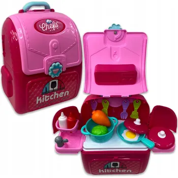 Dětská kuchyňka DĚTSKÁ KUCHYŇKA S PŘÍSLUŠENSTVÍM, SPORÁK, HRNCE, TAŠKA