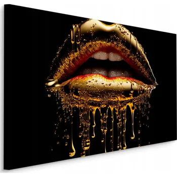 Obraz Obraz Na Plátně ZLATÉ Rty Abstrakce 3D 100x70