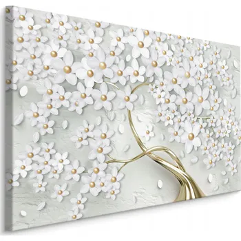 Obraz CANVAS Obraz do Obýváku Strom KVĚTY 3D 90x60