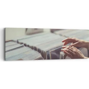 Obraz Obraz na plátně do obýváku ložnice 90x30 hudební deska obrazy na zeď
