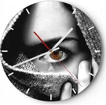 Hodiny Nástěnné hodiny do kuchyně 30x30 Lidé Skleněné hodiny do obýváku Loft Tiché