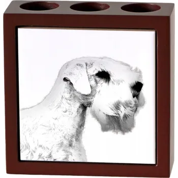 Sealyham Terrier - stojánek na tužky se psem, organizér na stůl s potiskem